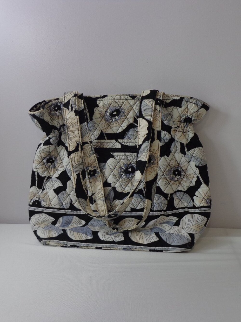 Vera Bradley Black and White Flower Tote Bag “Camellia” Pattern - Picture 3 of 10